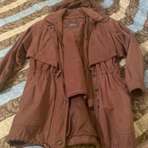 Leather vintage long coat